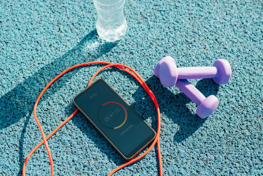 Concept de fitness și tehnologie.